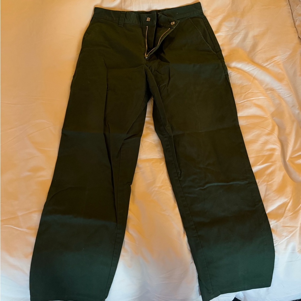 Men's Relaxed Fit Dark Green Chinos